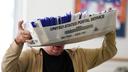 Workers sort mail ballots on Nov. 5, 2024, at Northampton County Courthouse in Easton, Pennsylvania. Workers sort mail ballots on Nov. 5, 2024, at Northampton County Courthouse in Easton, Pennsylvania.