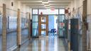 A Pennsylvania school hallway. 