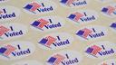 “I Voted” stickers are shown on May 19, 2026, In Quakertown, Bucks County, Pennsylvania. “I Voted” stickers are shown on May 19, 2026, In Quakertown, Bucks County, Pennsylvania.