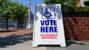 A “Vote Here” sign is shown May 19, 2026, at Lehigh County Government Center in Allentown, Lehigh County, Pennsylvania. A “Vote Here” sign is shown May 19, 2026, at Lehigh County Government Center in Allentown, Lehigh County, Pennsylvania.