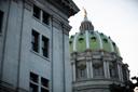 The dome of the Pennsylvania Capitol in Harrisburg. The dome of the Pennsylvania Capitol in Harrisburg.