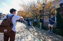 Students wait in line to vote Nov. 5, 2024, outside Kirby Sports Complex in Easton, Pennsylvania. Students wait in line to vote Nov. 5, 2024, outside Kirby Sports Complex in Easton, Pennsylvania.