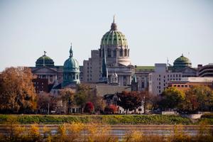 Pennsylvania’s state Capitol building in Harrisburg, seen on Election Day 2022, will be home to new lawmakers in January.