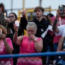 Family, friends and community attend a candlelight vigil for Corey Comperatore at Lernerville Speedway in Sarver, Pennsylvania.