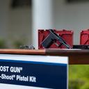 A "ghost gun" kit is displayed at the White House in 2022.