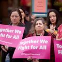 Public officials and members of Planned Parenthood at a 2022 news conference about the overturning of Roe v. Wade.