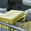 Lehigh County voter registration workers sort mail ballots Nov. 5, 2024, at Lehigh County Government Center in Allentown, PA.