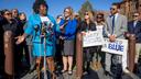 Pennsylvania state House Democratic Leader Joanna McClinton at a Philadelphia press conference.