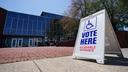A voting location sign is displayed outside Allentown Public Library in Lehigh County, Pennsylvania. A voting location sign is displayed outside Allentown Public Library in Lehigh County, Pennsylvania.