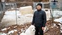 Ge Fangyuan, a farmer in Washington Township, stands with his dog for a portrait at the farm Feb. 20, 2026. Fangyuan's farm was disrupted after a sewer main break dumped about 8,000 gallons of raw sewage in November 2024. Ge Fangyuan, a farmer in Washington Township, stands with his dog for a portrait at the farm Feb. 20, 2026. Fangyuan's farm was disrupted after a sewer main break dumped about 8,000 gallons of raw sewage in November 2024.