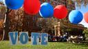Students on the campus of the University of Pittsburgh walk past a ‘vote’ sign on Election Day, Nov. 5., 2024. Students on the campus of the University of Pittsburgh walk past a ‘vote’ sign on Election Day, Nov. 5., 2024.