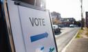 A sign directing voters in Pennsylvania on Election Day 2020.