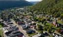 Emporium, the county seat of Cameron County, Pennsylvania, as seen from above.