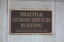 A placard outside the Pennsylvania Health & Human Services building in Harrisburg. A placard outside the Pennsylvania Health & Human Services building in Harrisburg.