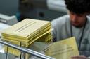 Lehigh County voter registration workers sort mail ballots Nov. 5, 2024, in Allentown, PA.