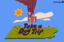 Illustration of a hand holding a suitcase over Pennsylvania’s silhouette. Illustration of a hand holding a suitcase over Pennsylvania’s silhouette.
