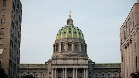 The exterior of the Pennsylvania Capitol in Harrisburg. The exterior of the Pennsylvania Capitol in Harrisburg.