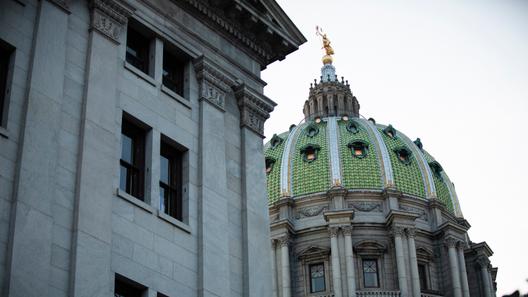 The dome of the Pennsylvania Capitol in Harrisburg. The dome of the Pennsylvania Capitol in Harrisburg.