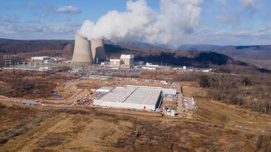 A data center owned by Amazon Web Services, under construction next to the Susquehanna nuclear power plant in 2024. A data center owned by Amazon Web Services, under construction next to the Susquehanna nuclear power plant in 2024.