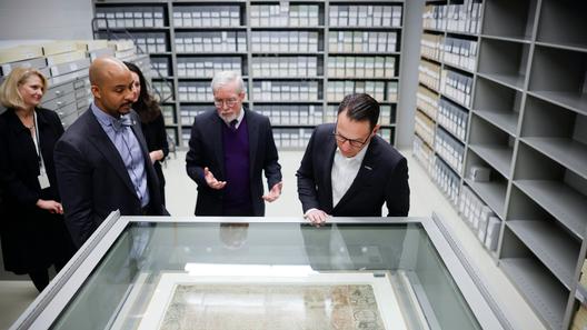 Gov. Josh Shapiro joined Pennsylvania Historical & Museum Commission officials at the State Archives building in 2023. Gov. Josh Shapiro joined Pennsylvania Historical & Museum Commission officials at the State Archives building in 2023.
