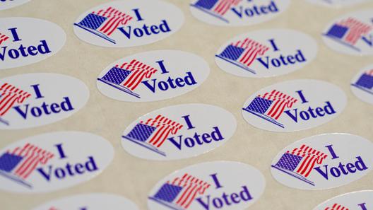 “I Voted” stickers are shown on May 19, 2026, In Quakertown, Bucks County, Pennsylvania. “I Voted” stickers are shown on May 19, 2026, In Quakertown, Bucks County, Pennsylvania.
