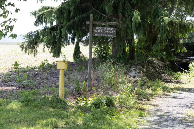 A sign for the Rock Spring Water Company, which serves about 500 properties in rural Ferguson Township.