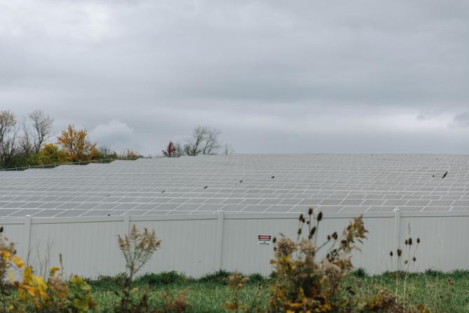 Solar panel field at the University Area Joint Authority in Centre County.