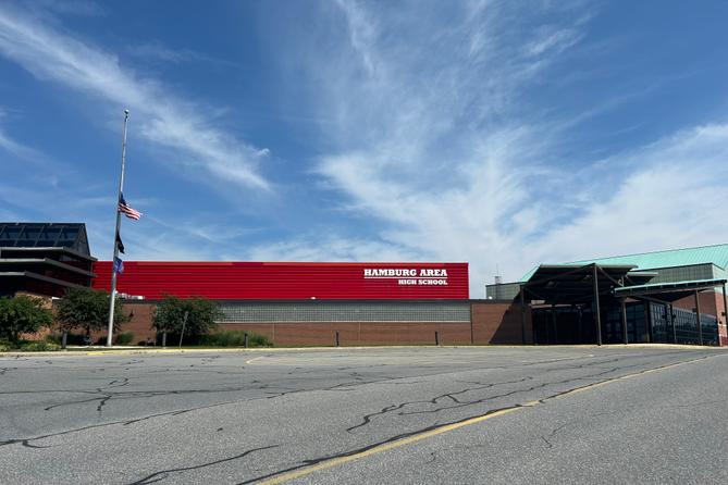 The exterior of Hamburg Area High School. The exterior of Hamburg Area High School.