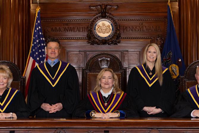 Members of the Pennsylvania Supreme Court as of October 2023.