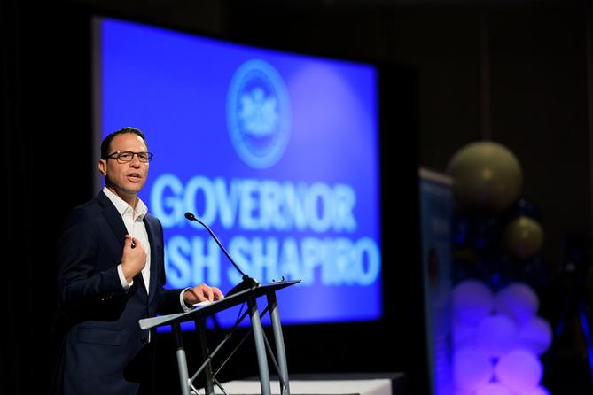 Democratic Gov. Josh Shapiro pictured at Pennsylvania’s inaugural Small Business Empowerment Summit in 2023.