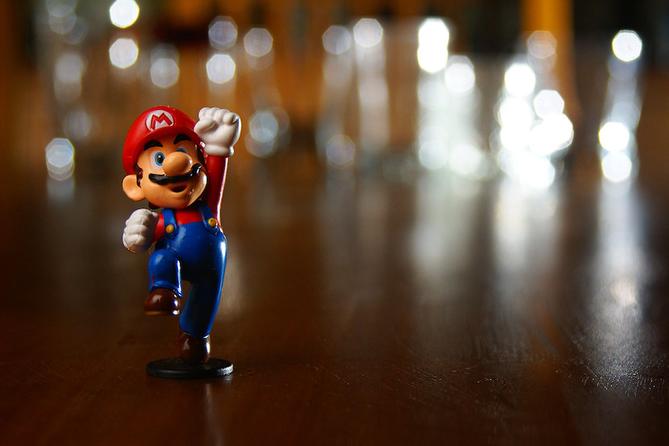 A Super Mario Bros. figurine.