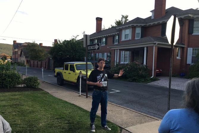 Paranormal researcher Lou Bernard of Clinton County leads a tour.