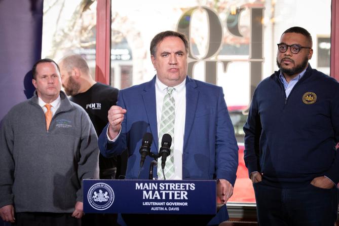 Rep. Frank Burns (D., Cambria) speaks at a Feb. 2024 event in Ebensburg.