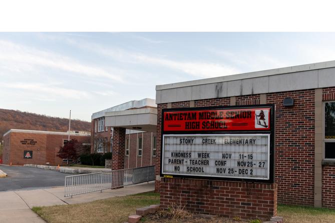 The former Antietam Middle-Senior High School, now home to Stony Creek Elementary Center.