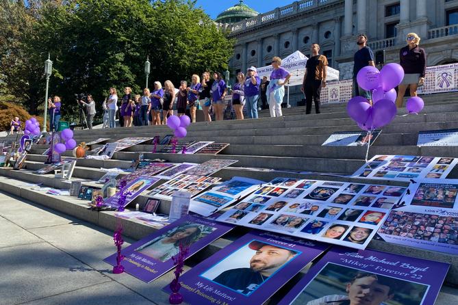 Friends and family members memorialized loved ones at a ceremony at the state Capitol in Harrisburg on Aug. 31, 2023.