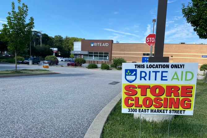 A sign announcing a Rite Aid closure is seen in York County, Pa. A sign announcing a Rite Aid closure is seen in York County, Pa.