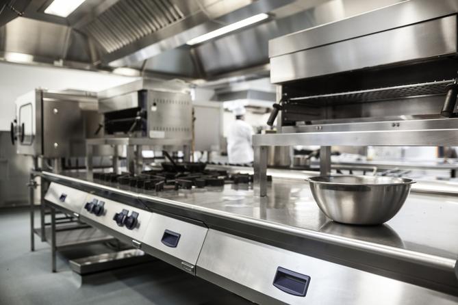A stock image of a restaurant kitchen. A stock image of a restaurant kitchen.