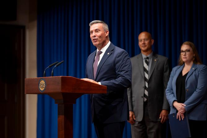 Rothman speaks at a news conference about streamlining state permitting in June, 2025. Rothman speaks at a news conference about streamlining state permitting in June, 2025.