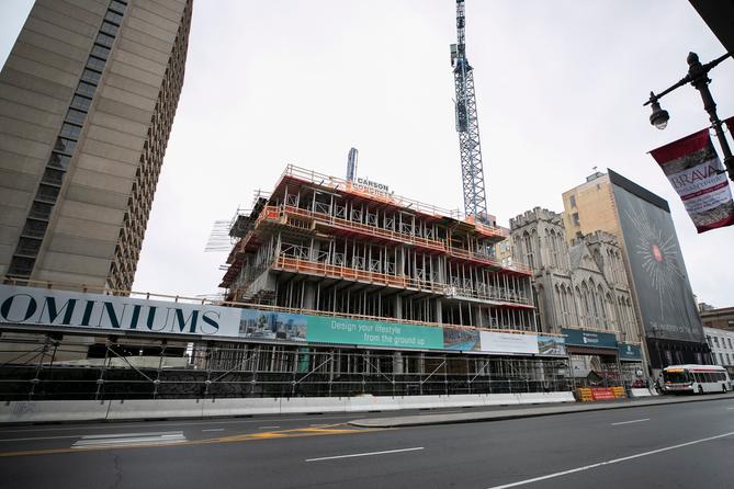 The Arthaus condo construction is closed per Gov. Tom Wolf's order due to the spread of the coronavirus. He said Monday he'll allow some construction to continue.